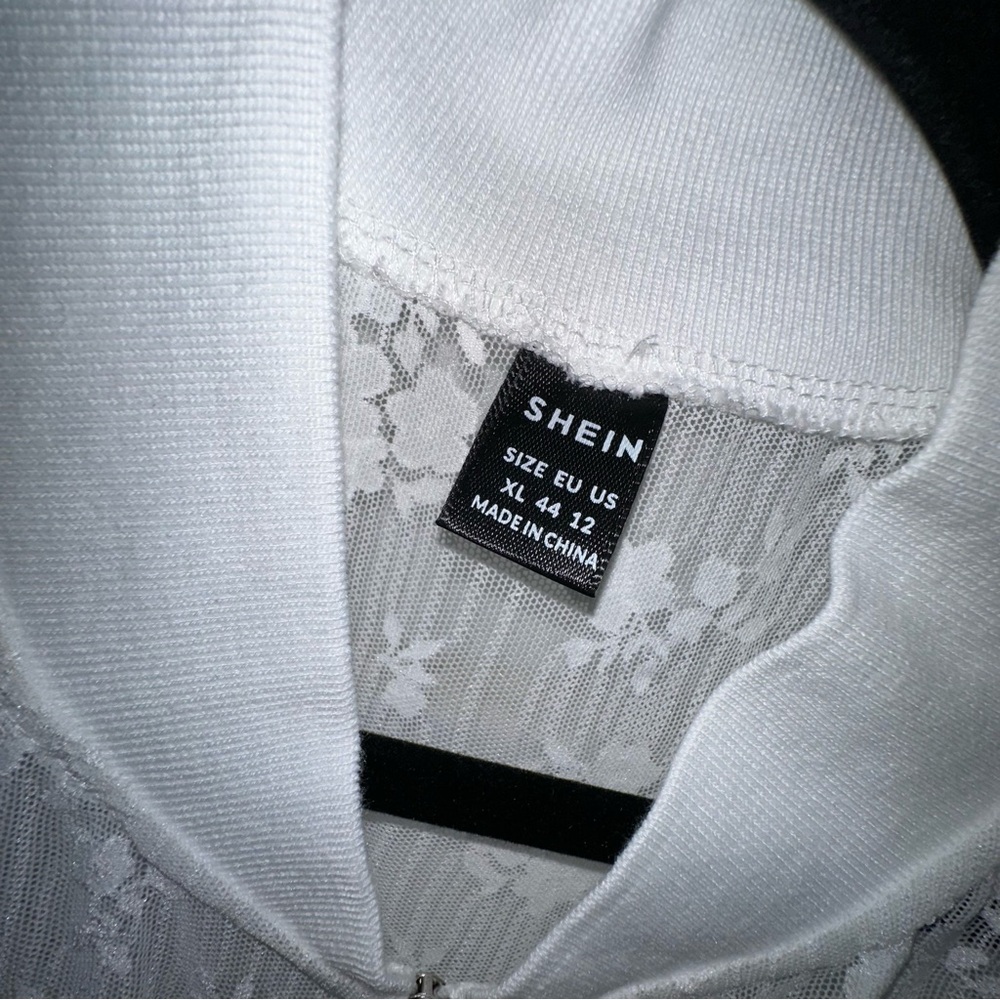 Women's White Lace Long Sleeve Loose Sheer Jacket- xl nwot - Picture 2 of 7